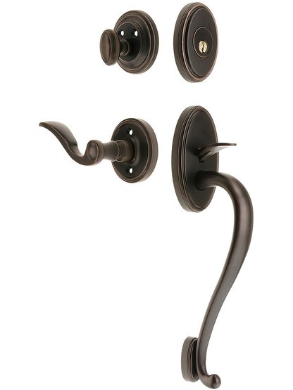 Georgetown Entry Lock Set in Oil-Rubbed Bronze Finish with Right-Handed Bellagio Lever and